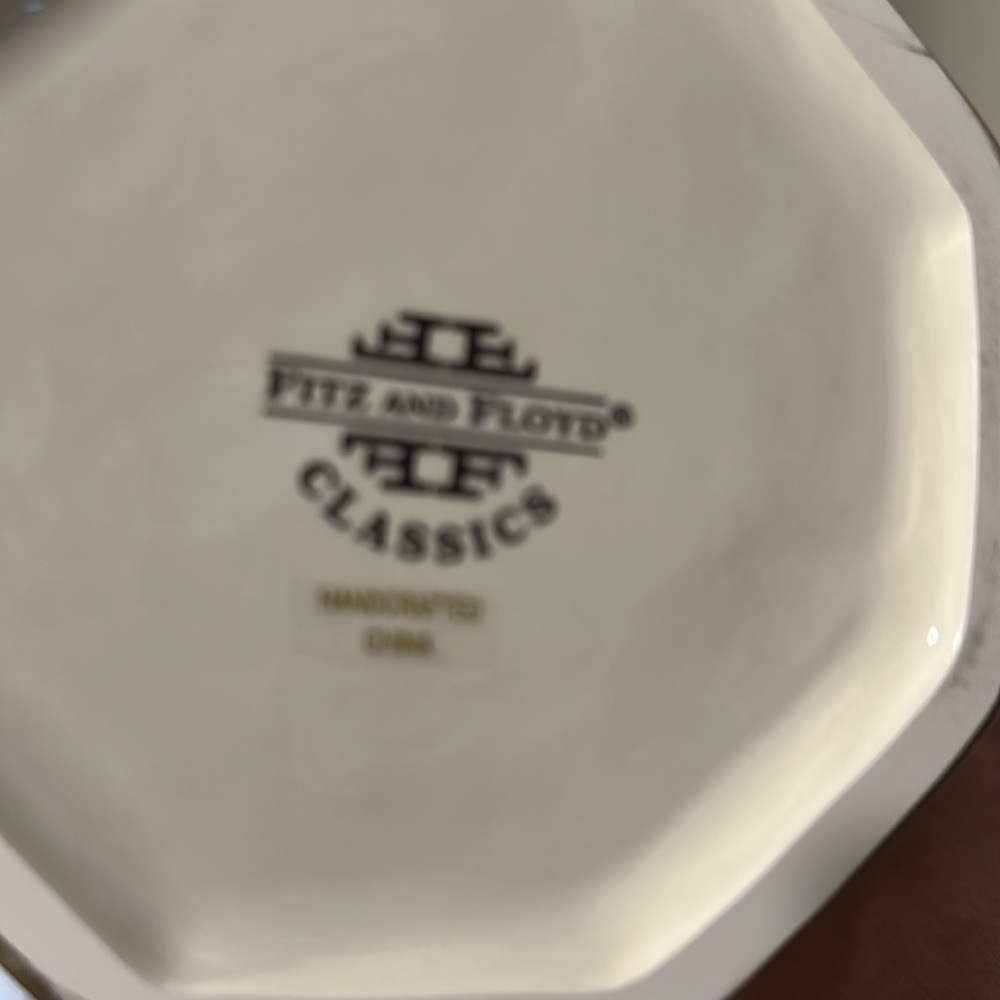 Fitz and Floyd  Cream and Red Ceramic Pitcher - Picture 2 of 4